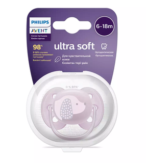 Соска Philips Avent Ultra Soft Deco, от 6 месяцев, фиолетовый цв.