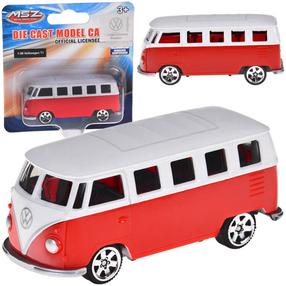 Rotaļlieta automašīna MSZ Volkswagen T1, 1:56, balta krās./sarkana krās.