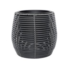 Puķu pods Home4you, plastmasa, Ø 28 cm, pelēka krās.