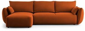Kampinė sofa - lova Cosmopolitan Design Matera, terracotta sp., kairinė, 173 x 253 cm x 86 cm