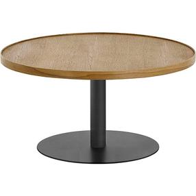 Kavos staliukas MCakcent Montverde, ruda sp./juoda sp., 80 cm x 80 cm x 40 cm