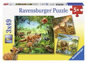Пазл 3in1 Ravensburger World Animals, 147 шт.