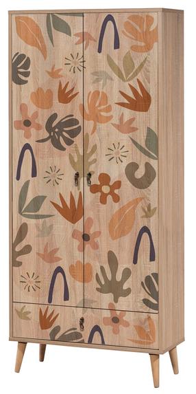 Spinta Kalune Design City Leaf, įvairių spalvų, 45 cm x 80 cm x 190 cm