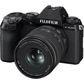 Bezspoguļa kamera Fujifilm X-S20, melna krās.