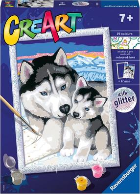 Glezna pēc numuriem Ravensburger CreArt Husky, daudzkrāsaina