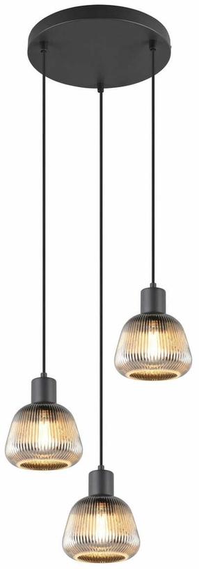 Šviestuvas kabinamas Trio Tarifa 362830332, E27, 3 x 25 W, skaidri sp./pilka sp. / juoda sp.