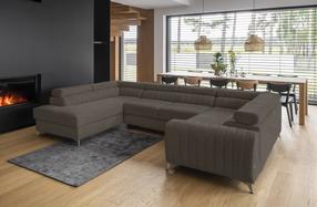 Kampinė sofa Louis Vero 18, šviesiai ruda sp., kairinė, 202 x 347 cm x 92 cm