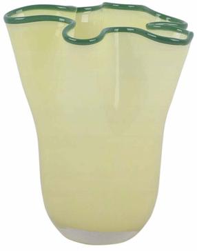 Dekoratyvinė vaza Art-Pol Ruffles, 22 cm, geltona sp./žalia sp.