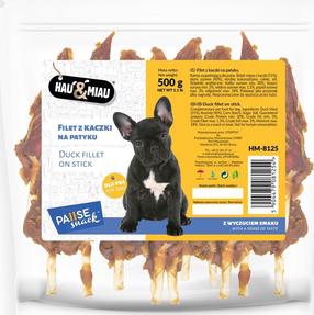 Gardums suņiem Hau&Miau Snack HM-8125, pīles gaļa, 0.5 kg
