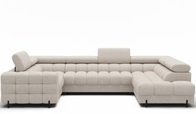 Kampinė sofa - lova Fectory, šviesiai smėlinė, 346 x 205 cm x 93 cm