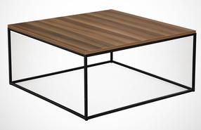 Kavos staliukas Kalune Design Poly, riešuto sp., 75 cm x 75 cm x 43 cm