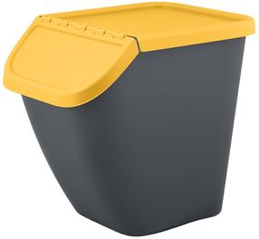 Rūšiavimo šiukšliadėžė Branq Pelican, 23 l, geltona sp./pilka sp.