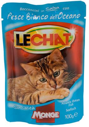 Mitrā kaķu barība Monge LeChat Pouches Chunkies, zivs, 0.1 kg
