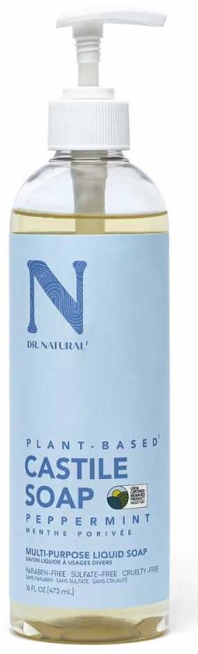 Šķidrās ziepes Dr. Natural Castile Liquid Peppermint, 473 ml