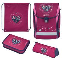 Skolas mugursoma Herlitz Midi Plus Heart, daudzkrāsaina, 22 cm x 38 cm x 32 cm