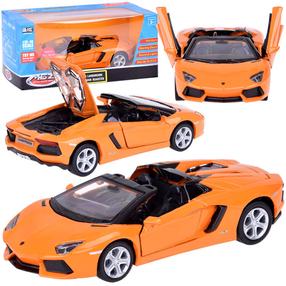Mänguauto MSZ Lamborghini Aventador Roadster, 1:32, oranž v.