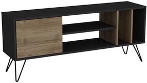 TV staliukas Kalune Design Mistico, juoda sp./riešuto sp., 140 cm x 35.5 cm x 58.7 cm