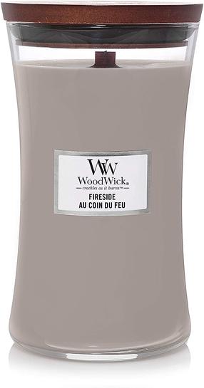 Свеча, ароматическая WoodWick Fireside, 120 час, 609.5 г, серый цв.