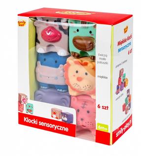 Rotaļu kluču komplekts Smily Play Sensory, 6 gab.