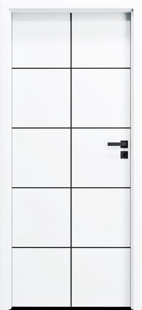 Siseukseleht Domoletti BELGATTO 4, vasakpoolne, valge v., 204 x 74.4 x 4 cm