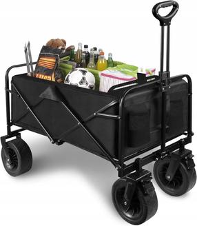 Dārza ratiņi Geko G71109, metāls, melna krās., 120 l