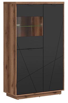Vitrina Forn, ruda sp./juoda sp., 42.5 cm x 94 cm x 157 cm