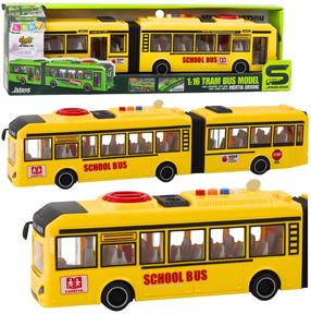Rotaļu autobuss Lean Toys School, 1:16, dzeltena krās.