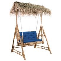Lauko sūpynės VLX Palm Leaves, mėlyna sp./ruda sp., 135 cm x 99 cm x 202 cm