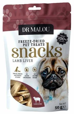 Skanėstas šunims Dr Malou Snacks Lamb Liver, ėriena/kepenėlės, 0.050 kg
