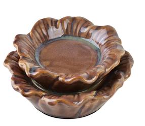 Žvakidė Mondex Yarine HTTS0960, keramika, Ø 15 cm, 7 cm, ruda sp.