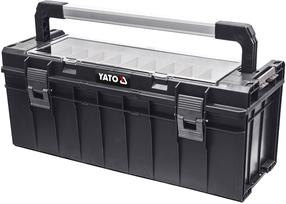 Ящик для инструментов Yato YT-09184, 65 см x 27 см x 27.2 см, черный цв.