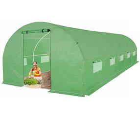 Arkveida siltumnīca ar ventilācijas atverēm, politelēns, 8 x 3 m, zaļa krās.