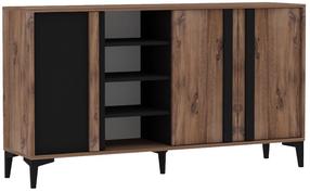 Komoda Kalune Design Dora 835PUQ6216, antracito sp./ruda sp., 90 cm x 160 cm x 40 cm