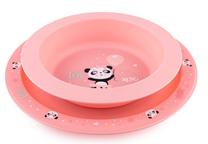Indų komplektas Canpol Babies Tableware Set Exotic Animals, 4 mėn., plastikas, rožinė sp./pilka sp./(spalva/dizainas parenkami atsitiktine tvarka)