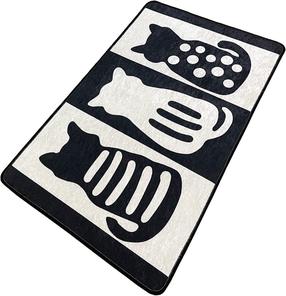 Vonios grindų kilimėlis Foutastic Meo 359CHL5379, balta sp./juoda sp., 120 cm x 70 cm