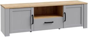 TV staliukas Forte Bohol, ąžuolo sp./pilka sp., 42 cm x 166.1 cm x 51.8 cm