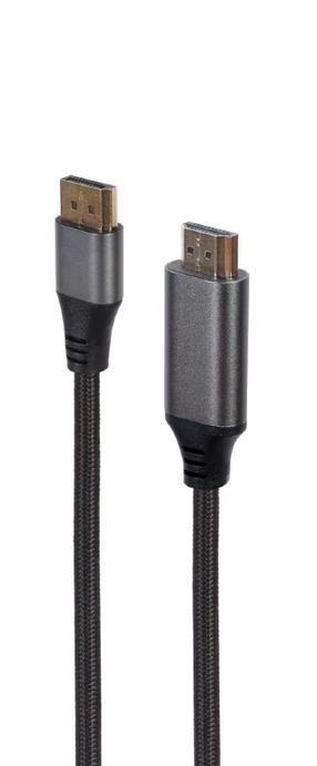 Laidas Gembird Cablexpert DisplayPort to HDMI cable Premium Series CC-DP-HDMI-4K-6 HDMI 2.0 Male (vyriška), DisplayPort 1.2 Male (vyriška), 1.8 m, juoda sp.