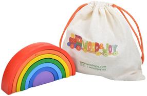 Arendav mäng Wood&Joy Waldorf Rainbow, 12 cm, mitmevärviline, 7 tk