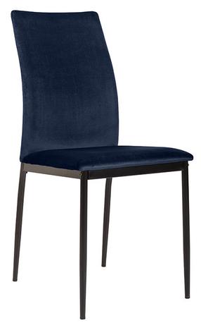 Valgomojo kėdė Weyer Velvet MT_ACT/KRZ_WEYER-DUBLIN_DARK_BLUE_49, juoda sp./tamsiai mėlyna sp., 53 cm x 43.5 cm x 92 cm