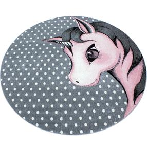 Kilimas vidaus Ayyildiz Kids Unicorn, pilka sp./rožinė sp., 120 cm x 120 cm