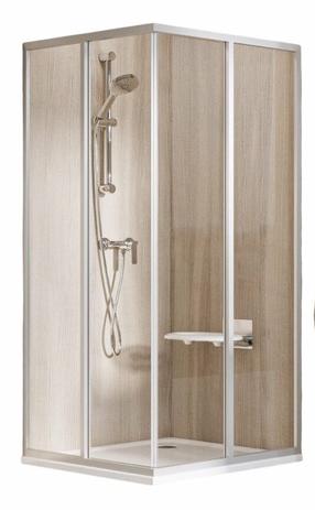 Dušas kabīne Ravak SuperNOVA SRV2+SRV2 14V40UO2Z1S, kvadrātveida, bez paliktņa, 80 cm x 80 cm x 195 cm, caurspīdīga krās./balta krās./rūdītais