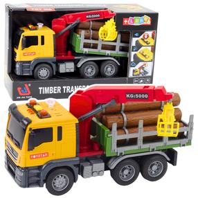  Mänguasja veoauto Lean Toys Timber Transport, punane v./kollane v./roheline v.