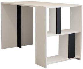 Rašomasis stalas su lentyna Kalune Design Lima 845HCT3834, 120 cm x 60 cm, 75.4 cm, antracito sp./balta sp.