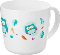 Vaikiškas puodelis Akuku Owl, 250 ml, 1 m., plastikas, balta sp./žalia sp.