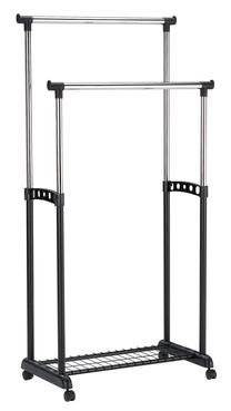Drabužių kabykla Home4you Fry 76464, 168 cm, juoda sp./chromo sp.