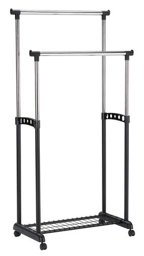 Drabužių kabykla Home4you Fry 76464, 168 cm, juoda sp./chromo sp.
