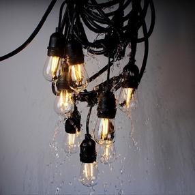 Spuldzīšu virtenes, 10 m, silti balta krās., 20 LED