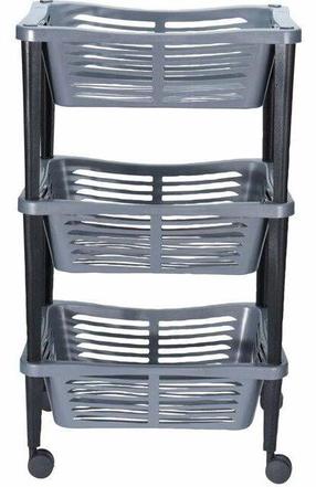 Vonios lentyna Storage Solutions Trolley, pilka sp., 30 cm x 30 cm x 60 cm