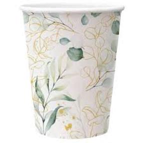 Ühekordne tass Paw Decor Collection Golden Eucaliptus, 250 ml, 8 tk