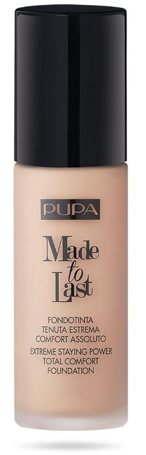 Šķidrā grima bāze Pupa Made To Last, SPF 10, bēša krās., 030 natural beige, 30 ml